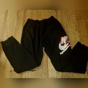 Jordan Black Kids Sweatpants with White Logo